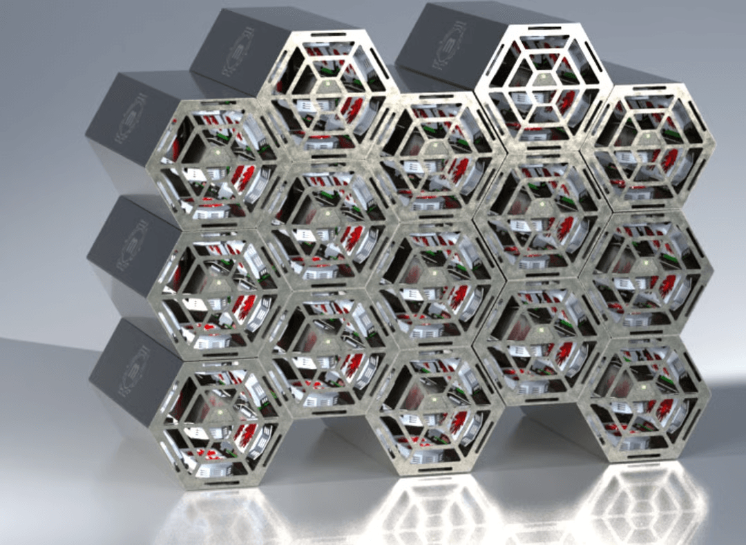 Hexagonal modular computing system — scalable 3D-rendered hardware architecture designed by Vortex