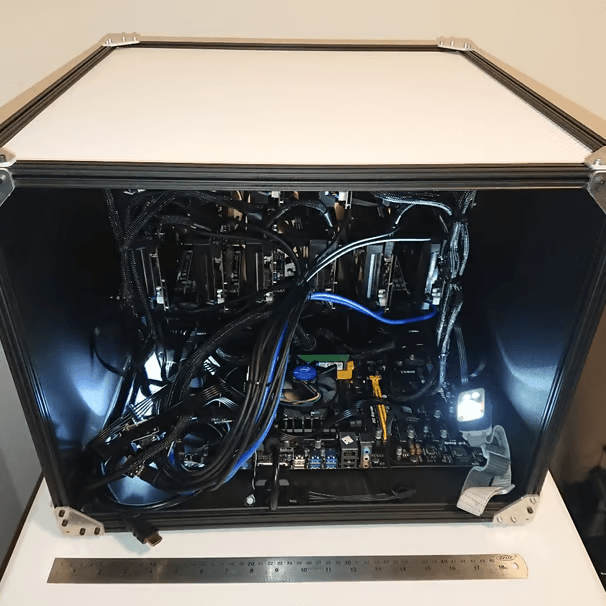 Internal hardware assembly — precision electronics engineering inside a Vortex computing unit