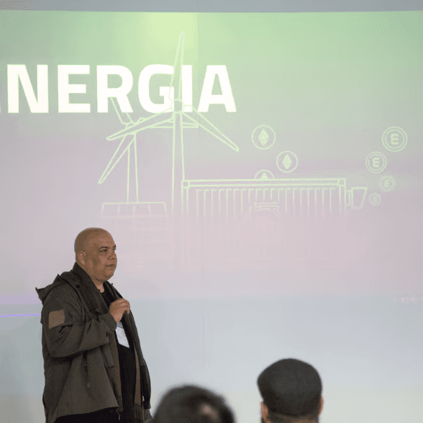 Marcelo Ceccon delivering a keynote presentation on energy and technology innovation